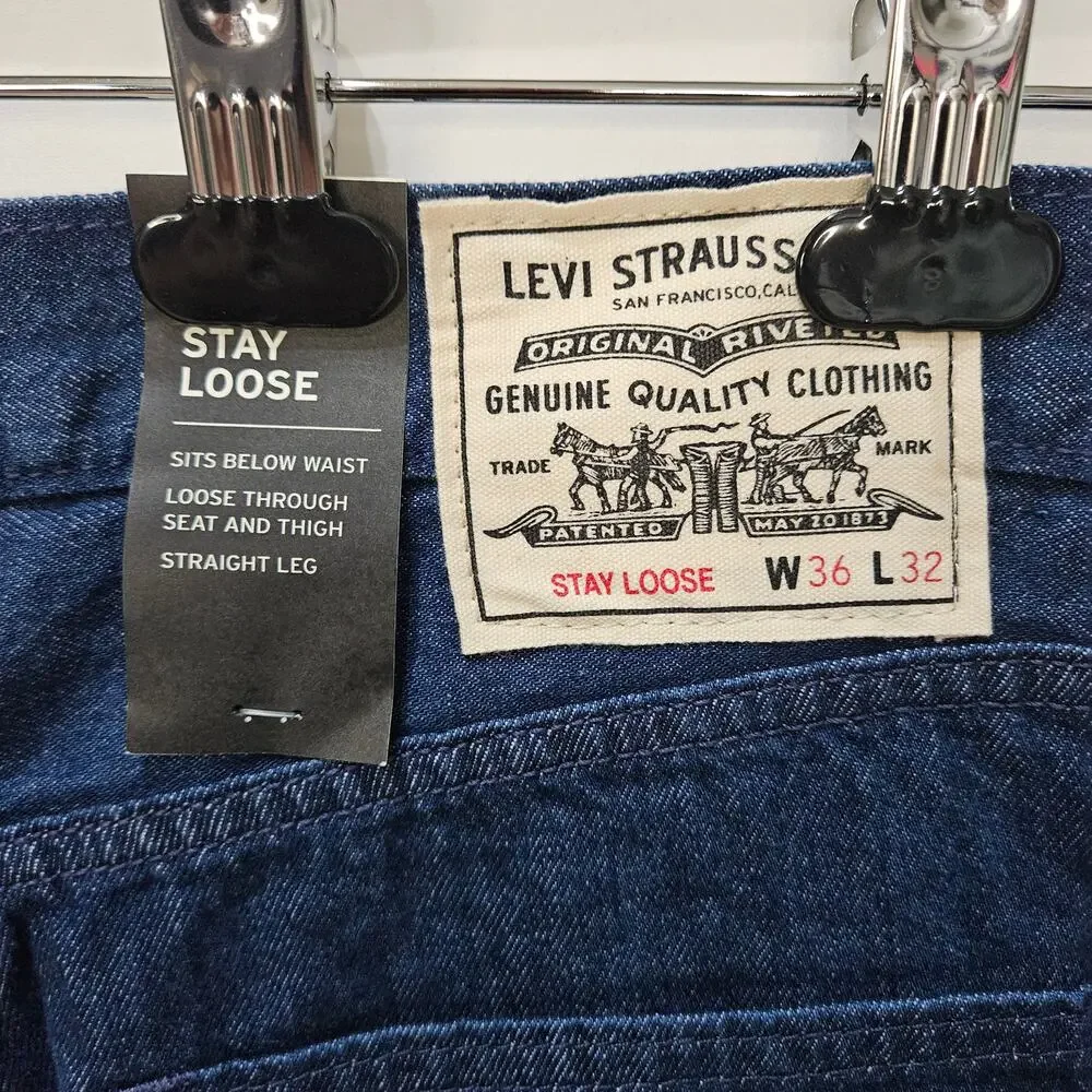 Levi's Men's [Read] Jeans Stay Loose Straight Leg Dark Blue Size 36x32(31)